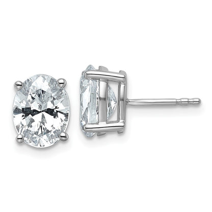 14k White Gold 3 Ct. Certified Lab Grown Diamond VS/SI+ G+ Oval Complete Solitare Stud Post Earrings