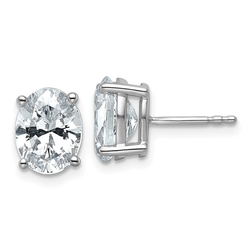 14k White Gold 3 Ct. Certified Lab Grown Diamond VS/SI+ G+ Oval Complete Solitare Stud Post Earrings