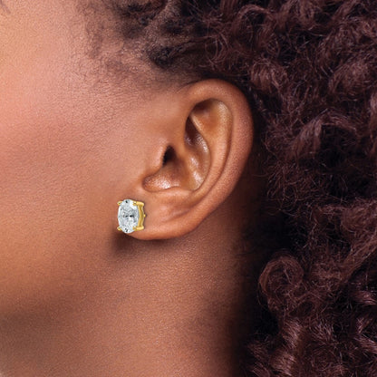 14k Yellow Gold 4 Ct. Lab Grown Diamond VS/SI+ G+ Oval Complete Solitare Stud Post Earrings