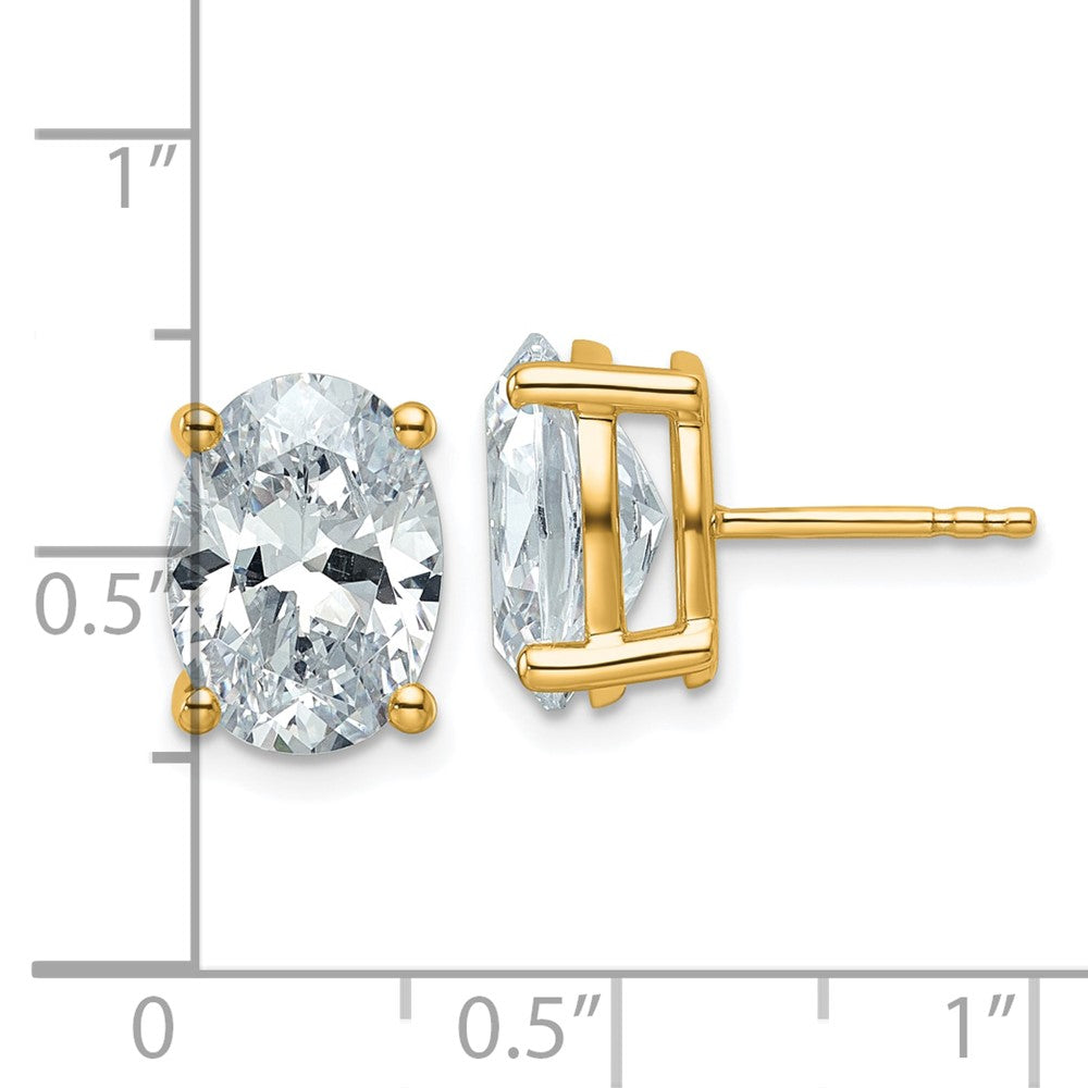 14k Yellow Gold 5 ctw Lab Grown Diamond VS/SI+ G+ Oval 4 Prong Heavy Wt. Stud Earrings