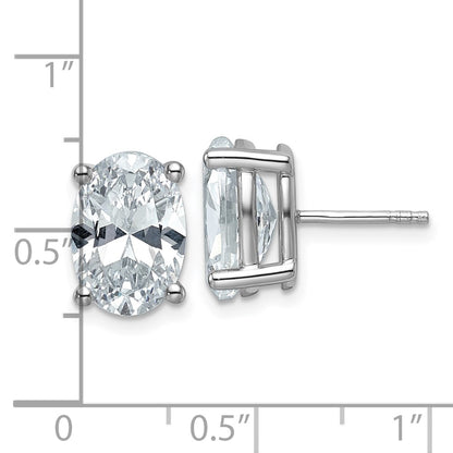 14k White Gold 6 ctw Lab Grown Diamond VS/SI+ G+ Oval 4 Prong Heavy Wt. Stud Earrings