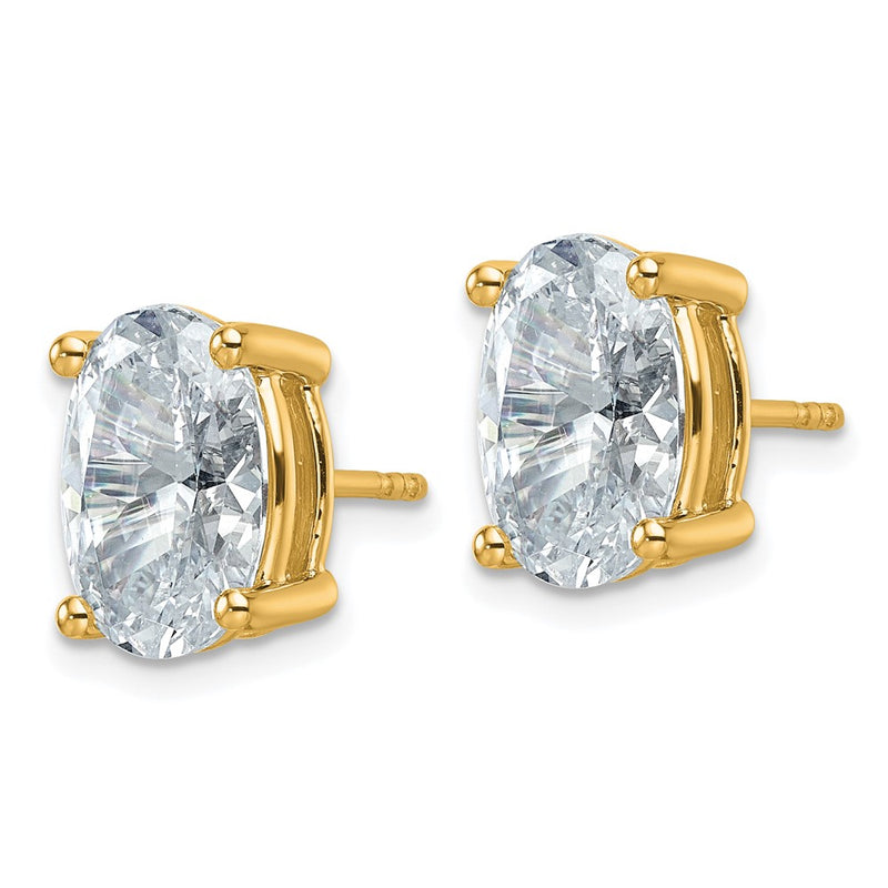 14k Yellow Gold 6 ctw Lab Grown Diamond VS/SI+ G+ Oval 4 Prong Heavy Wt. Stud Earrings