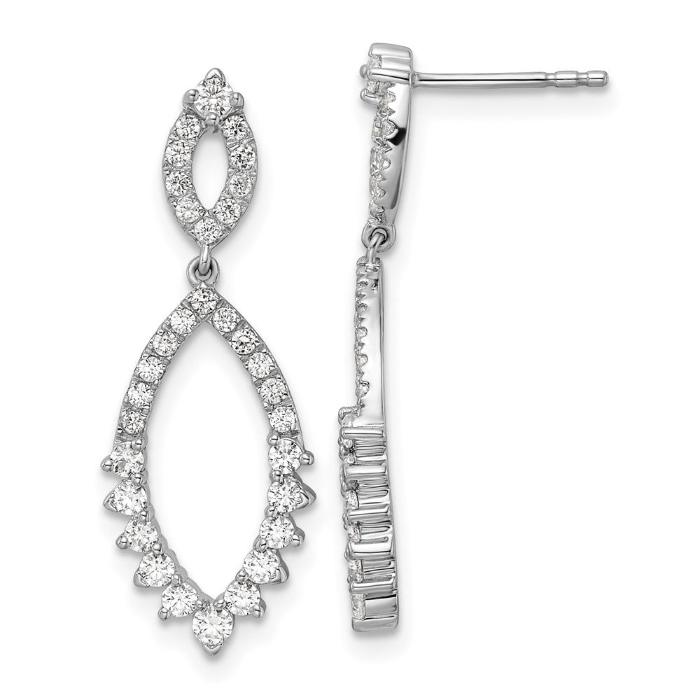 14k White Gold 7/8 Ct. Lab Grown Diamond VS/SI+ G+ Fashion Dangle Post Earrings
