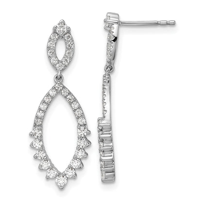 14k White Gold 7/8 Ct. Lab Grown Diamond VS/SI+ G+ Fashion Dangle Post Earrings