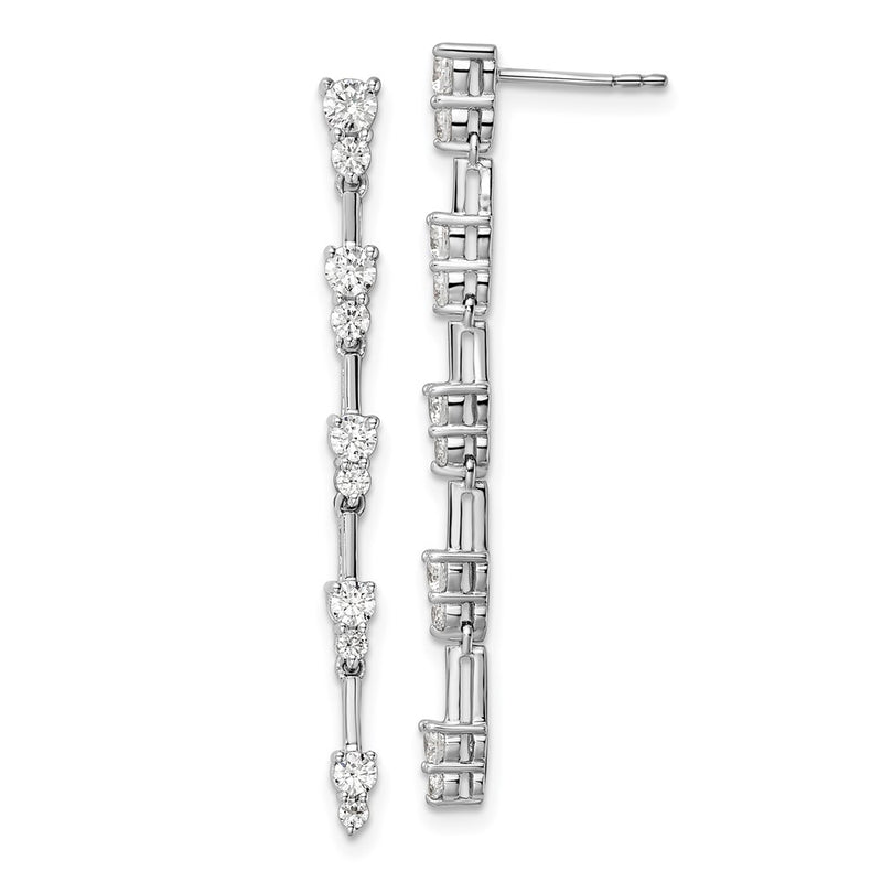 14k White Gold 1 Ct. Lab Grown Diamond VS/SI+ G+ Complete Dangle Post Earrings