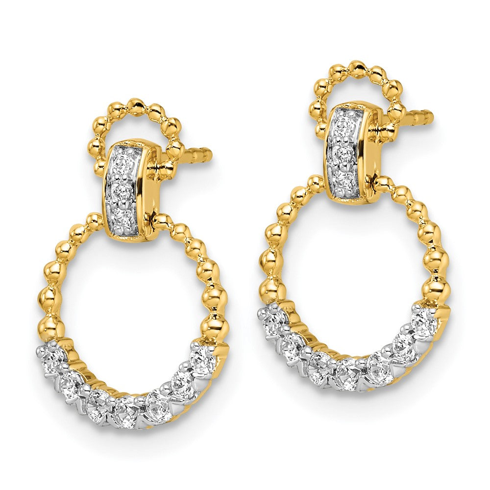 14K Yellow Gold 1/4 Carat Lab Grown Diamond Vs/Si+ G+ Circle Dangle Post Earrings