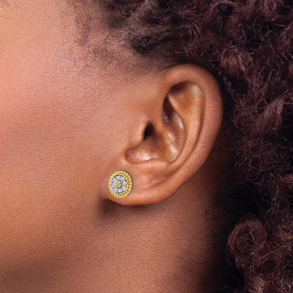 14k Yellow Gold 1/3 Ct. Lab Grown Diamond VS/SI+ G+ Circle Post Earrings