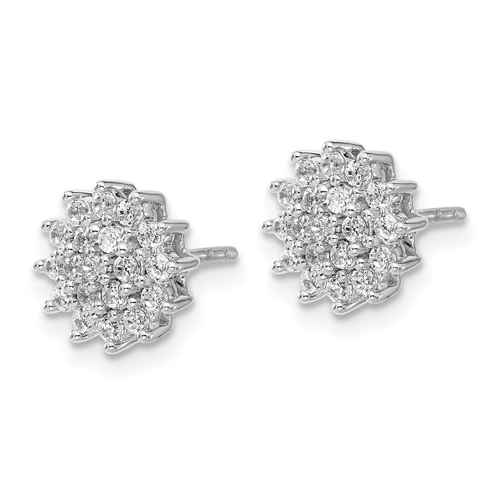 14k White Gold 1/2 Ct. Lab Grown Diamond VS/SI+ G+ Complete Cluster Post Earrings