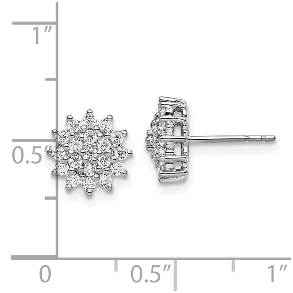 14k White Gold 1/2 Ct. Lab Grown Diamond VS/SI+ G+ Complete Cluster Post Earrings