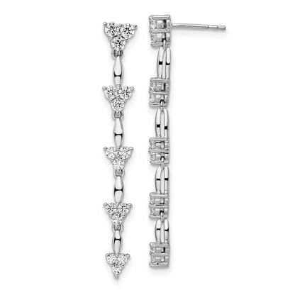 14k White Gold 1 Ct. Lab Grown Diamond VS/SI+ G+ Marquise Dangle Cluster Post Earrings