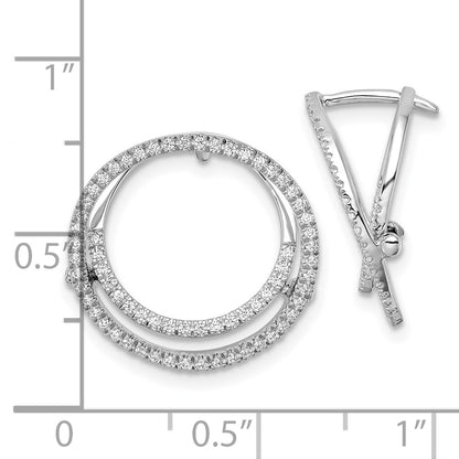 14K White Gold Lab Grown VS/SI+ G+ Diamond Circle Fashion Hinged Earrings