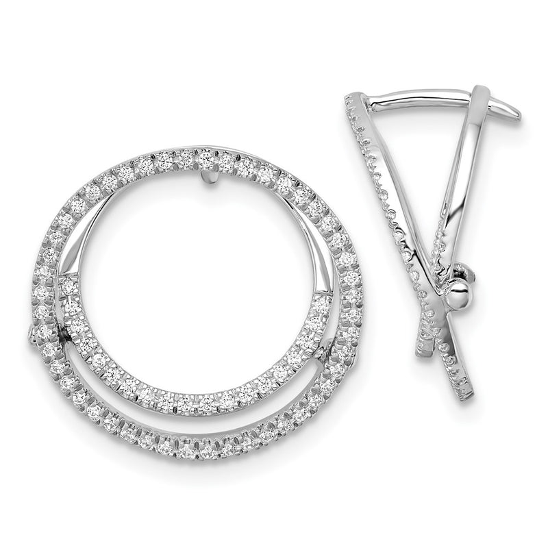 14K White Gold Lab Grown VS/SI+ G+ Diamond Circle Fashion Hinged Earrings