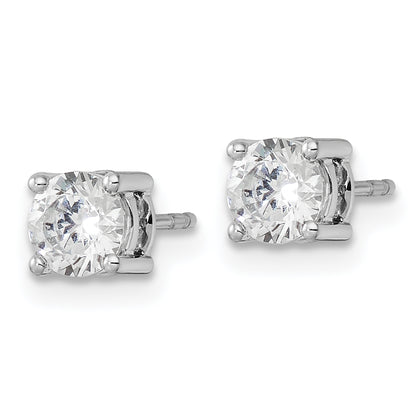 14K White Gold 1 Carat Lab Grown Diamond Vs/Si+ G+ Complete Stud Post Earrings