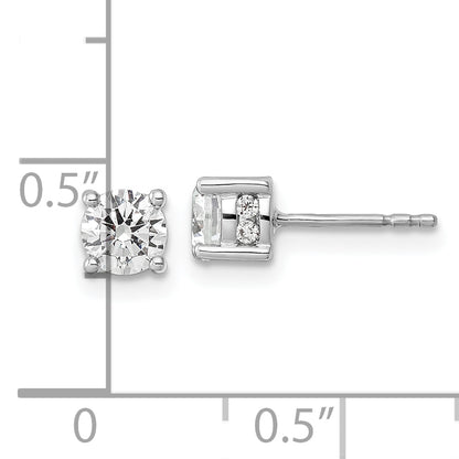 14K White Gold 1 Carat Lab Grown Diamond Vs/Si+ G+ Complete Stud Post Earrings