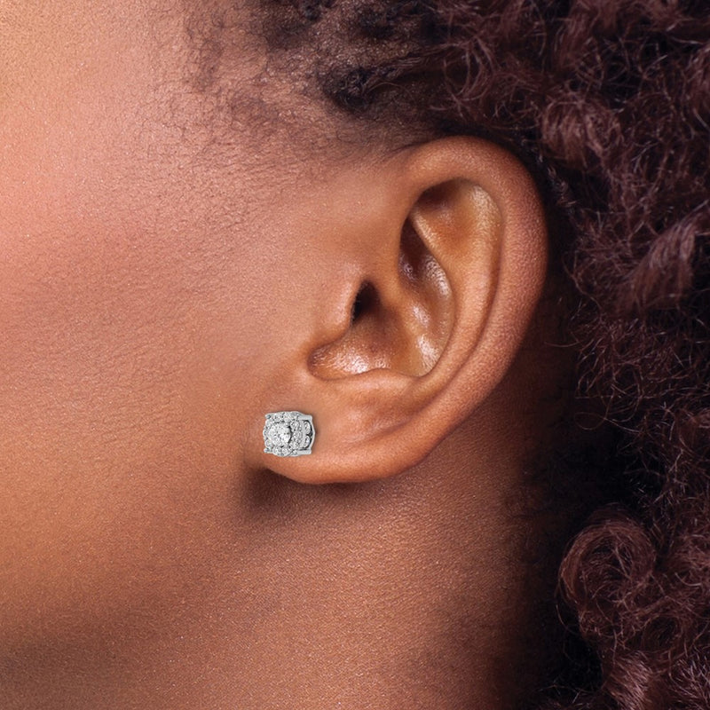 10k White Gold 1 Ct. Lab Grown Diamond VS/SI+ G+ Post Earrings