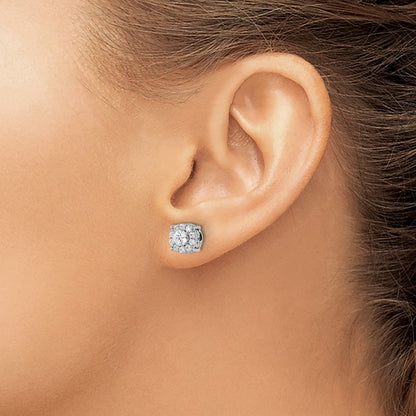 10k White Gold 1 1/2 Ct. Lab Grown Diamond VS/SI+ G+ Post Earrings