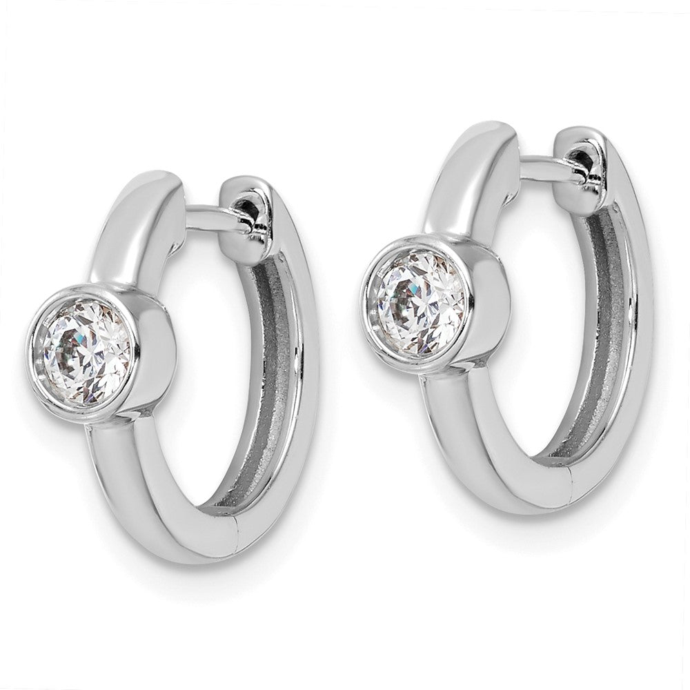 14K White Gold True Origin 1/3 Carat Lab Grown Diamond Vs Def Hinged Hoop Earrings