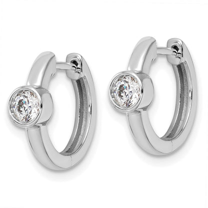 14K White Gold True Origin 1/3 Carat Lab Grown Diamond Vs Def Hinged Hoop Earrings
