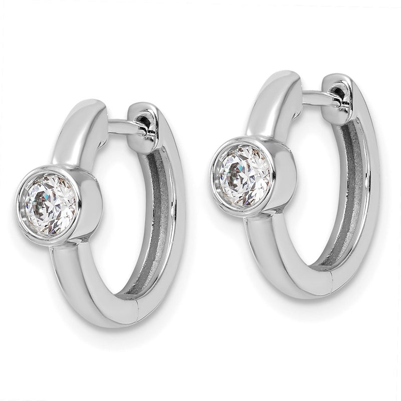 14K White Gold True Origin 1/3 Carat Lab Grown Diamond Vs Def Hinged Hoop Earrings