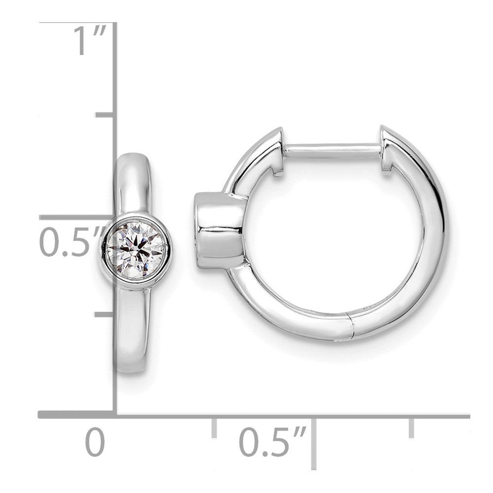 14K White Gold True Origin 1/3 Carat Lab Grown Diamond Vs Def Hinged Hoop Earrings