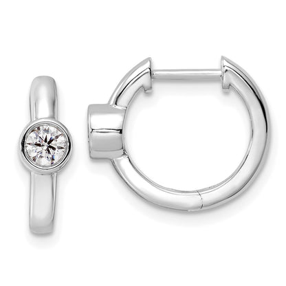 14K White Gold True Origin 1/3 Carat Lab Grown Diamond Vs Def Hinged Hoop Earrings