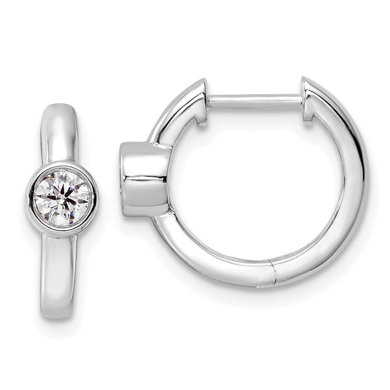 14K White Gold True Origin 1/3 Carat Lab Grown Diamond Vs Def Hinged Hoop Earrings