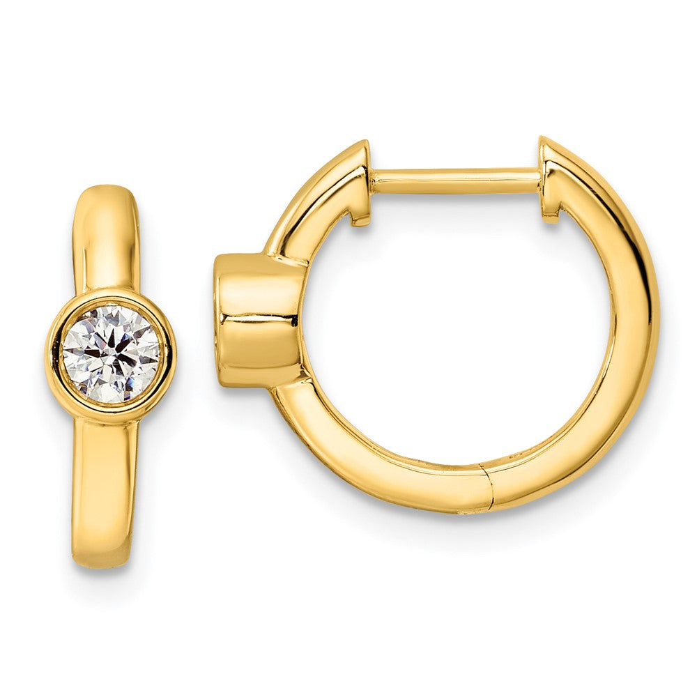 14K Yellow Gold True Origin 1/3 Carat Lab Grown Diamond Vs Def Hinged Hoop Earrings