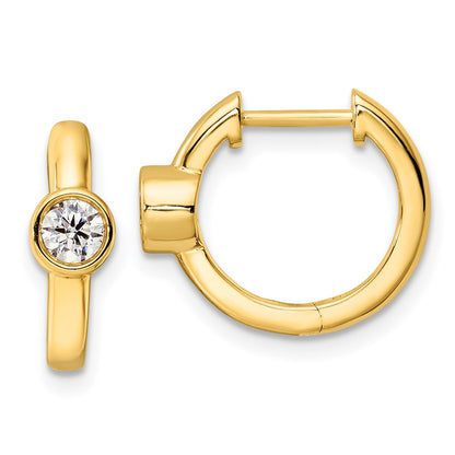 14K Yellow Gold True Origin 1/3 Carat Lab Grown Diamond Vs Def Hinged Hoop Earrings