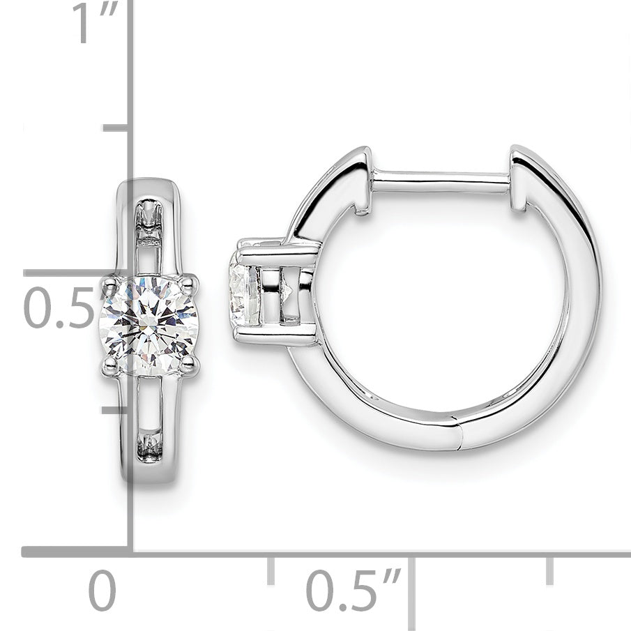 14K White Gold True Origin 5/8 Carat Lab Grown Diamond Vs Def Hinged Hoop Earrings