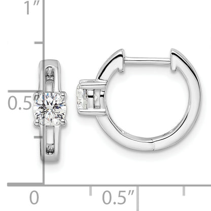14K White Gold True Origin 5/8 Carat Lab Grown Diamond Vs Def Hinged Hoop Earrings