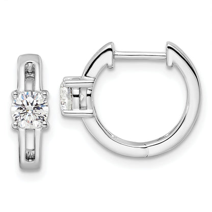 14K White Gold True Origin 5/8 Carat Lab Grown Diamond Vs Def Hinged Hoop Earrings