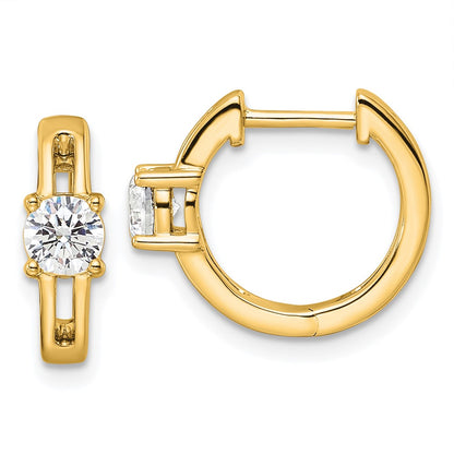 14K Yellow Gold True Origin 5/8 Carat Lab Grown Diamond Vs Def Hinged Hoop Earrings