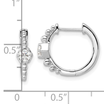 14K White Gold True Origin 5/8 Carat Lab Grown Diamond Vs Def Hinged Hoop Earrings