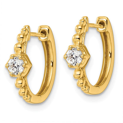 14K Yellow Gold True Origin 5/8 Carat Lab Grown Diamond Vs Def Hinged Hoop Earrings