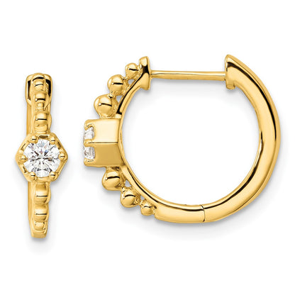 14K Yellow Gold True Origin 5/8 Carat Lab Grown Diamond Vs Def Hinged Hoop Earrings