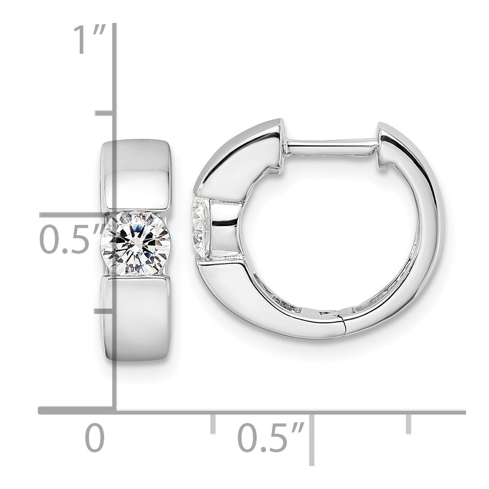 14K White Gold True Origin 1/3 Carat Lab Grown Diamond Vs Def Hinged Hoop Earrings