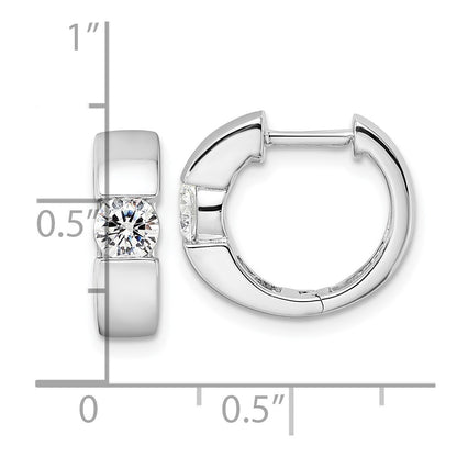 14K White Gold True Origin 1/3 Carat Lab Grown Diamond Vs Def Hinged Hoop Earrings