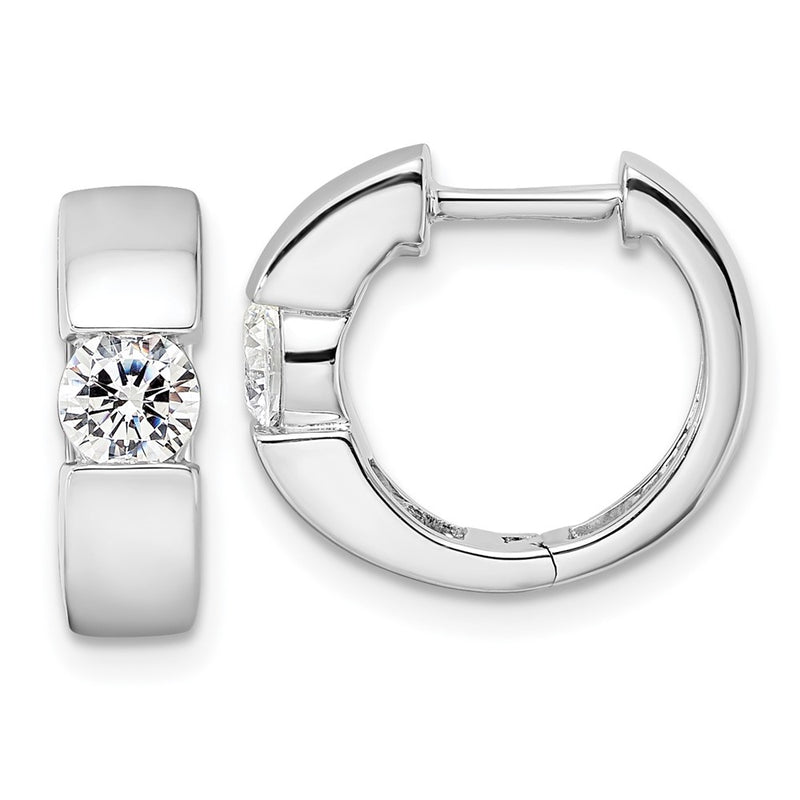 14K White Gold True Origin 1/3 Carat Lab Grown Diamond Vs Def Hinged Hoop Earrings