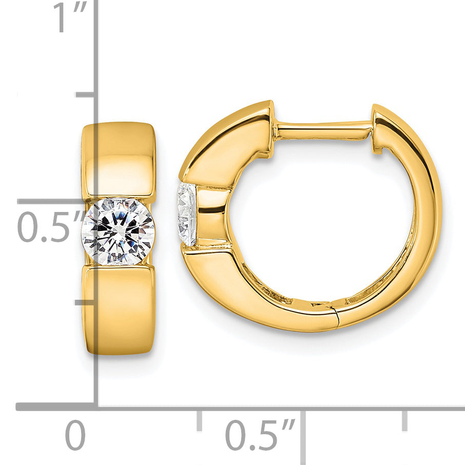 14K Yellow Gold True Origin 1/3 Carat Lab Grown Diamond Vs Def Hinged Hoop Earrings