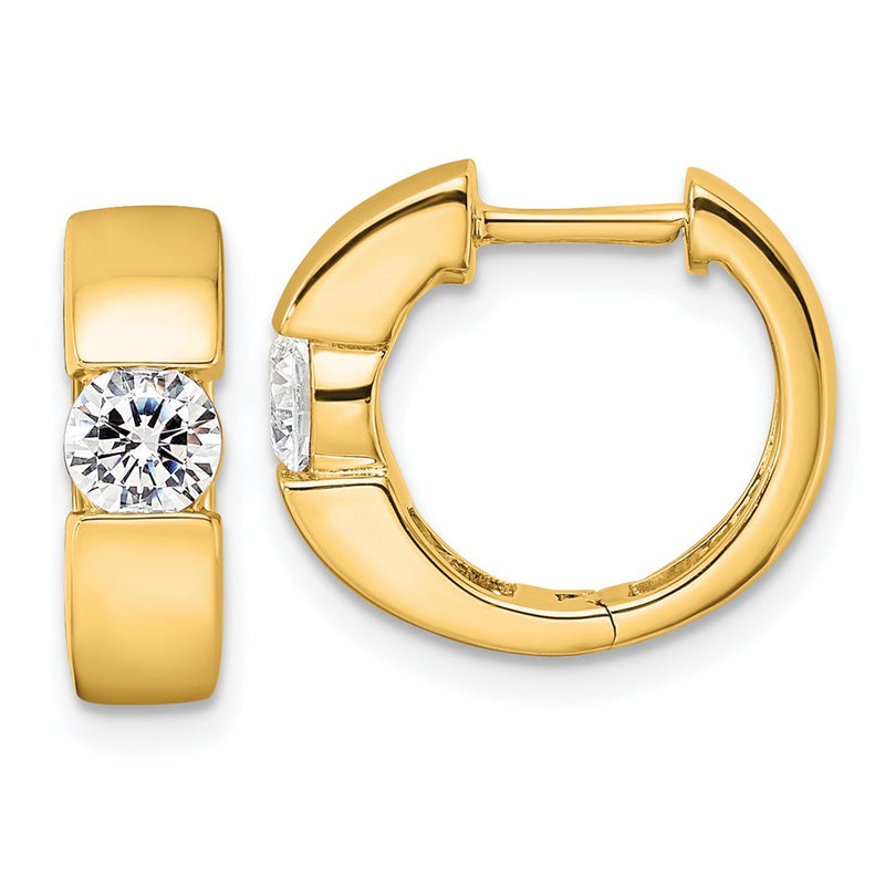 14K Yellow Gold True Origin 1/3 Carat Lab Grown Diamond Vs Def Hinged Hoop Earrings