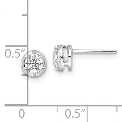 14K White Gold True Origin 1/2 Carat Lab Grown Diamond Vs Def Solitaire Post Earrings