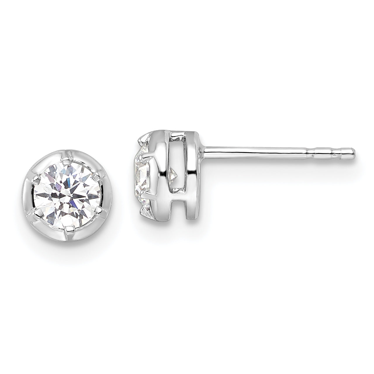 14K White Gold True Origin 1/2 Carat Lab Grown Diamond Vs Def Solitaire Post Earrings