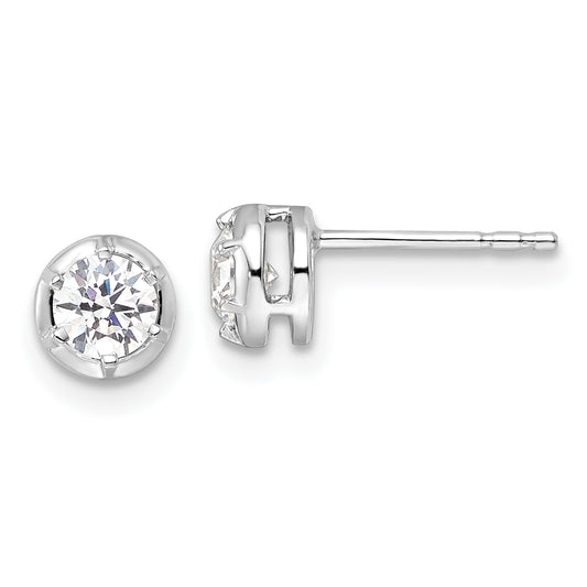 14K White Gold True Origin 1/2 Carat Lab Grown Diamond Vs Def Solitaire Post Earrings
