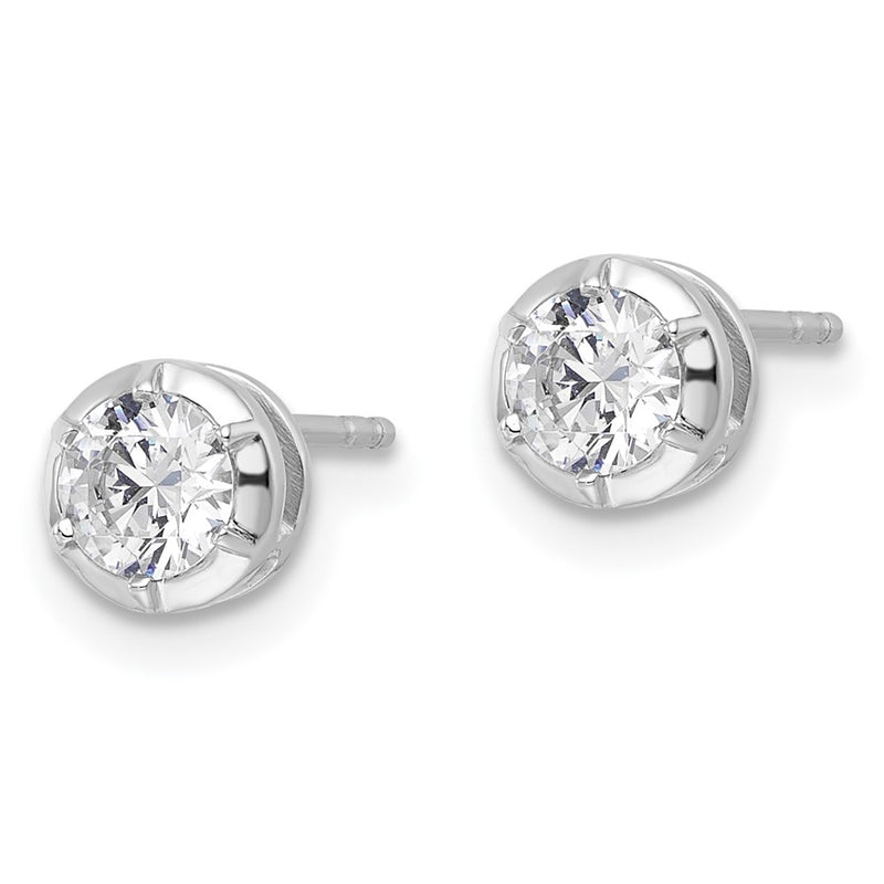 14K White Gold True Origin 5/8 Carat Lab Grown Diamond Vs Def Solitaire Post Earrings