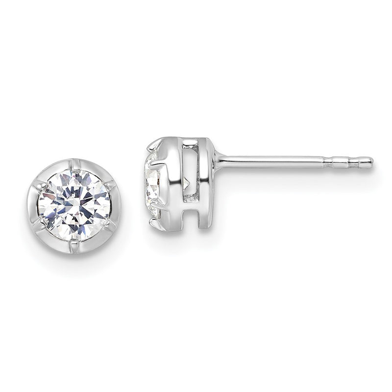14K White Gold True Origin 5/8 Carat Lab Grown Diamond Vs Def Solitaire Post Earrings