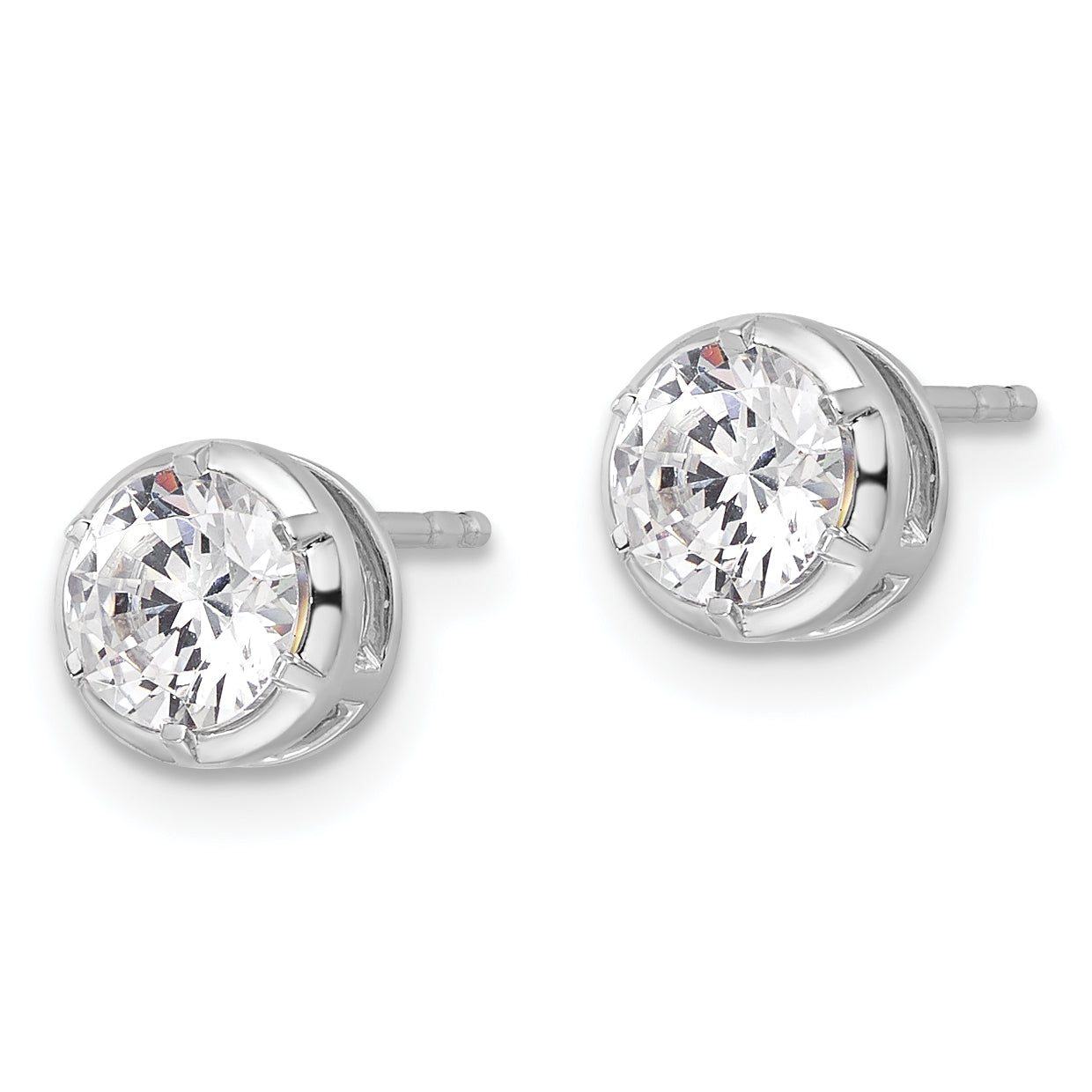 14K White Gold True Origin 1 Carat Lab Grown Diamond Vs Def Solitaire Post Earrings