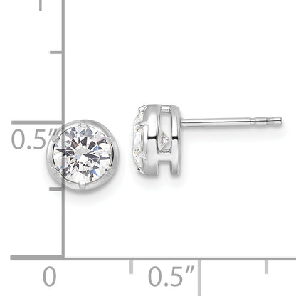 14K White Gold True Origin 1 Carat Lab Grown Diamond Vs Def Solitaire Post Earrings