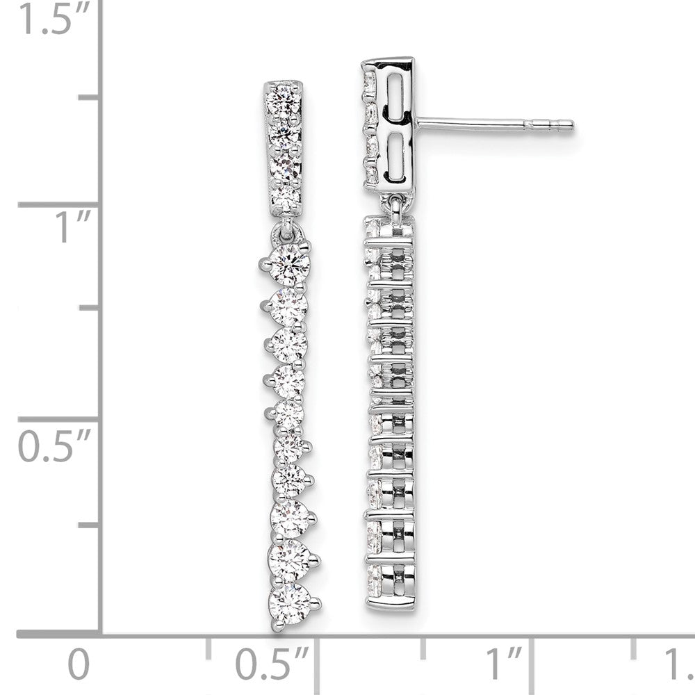 14k White Gold 1 Ct. Lab Grown Diamond VS/SI+ G+ Dangle Post Earrings