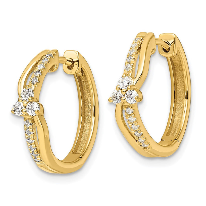 14k Yellow Gold 1/3 Ct. Lab Grown Diamond VS/SI+ G+ Fashion Hinged Hoop Earrings