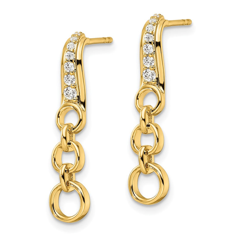 14k Yellow Gold 1/8 Ct. Lab Grown Diamond VS/SI+ G+ Post Dangle Earrings